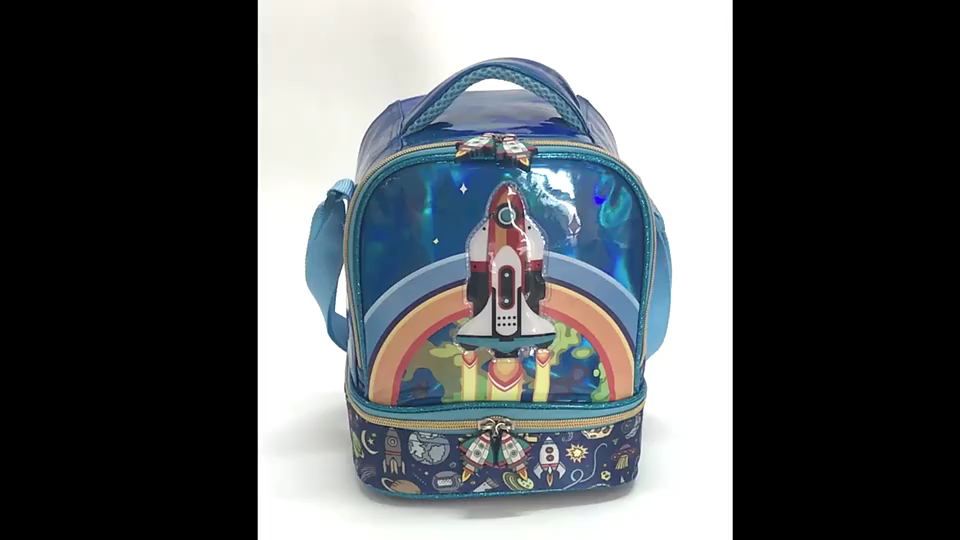 Wholesale Cartoon Rocket Insulate Lunch Bag For Kids