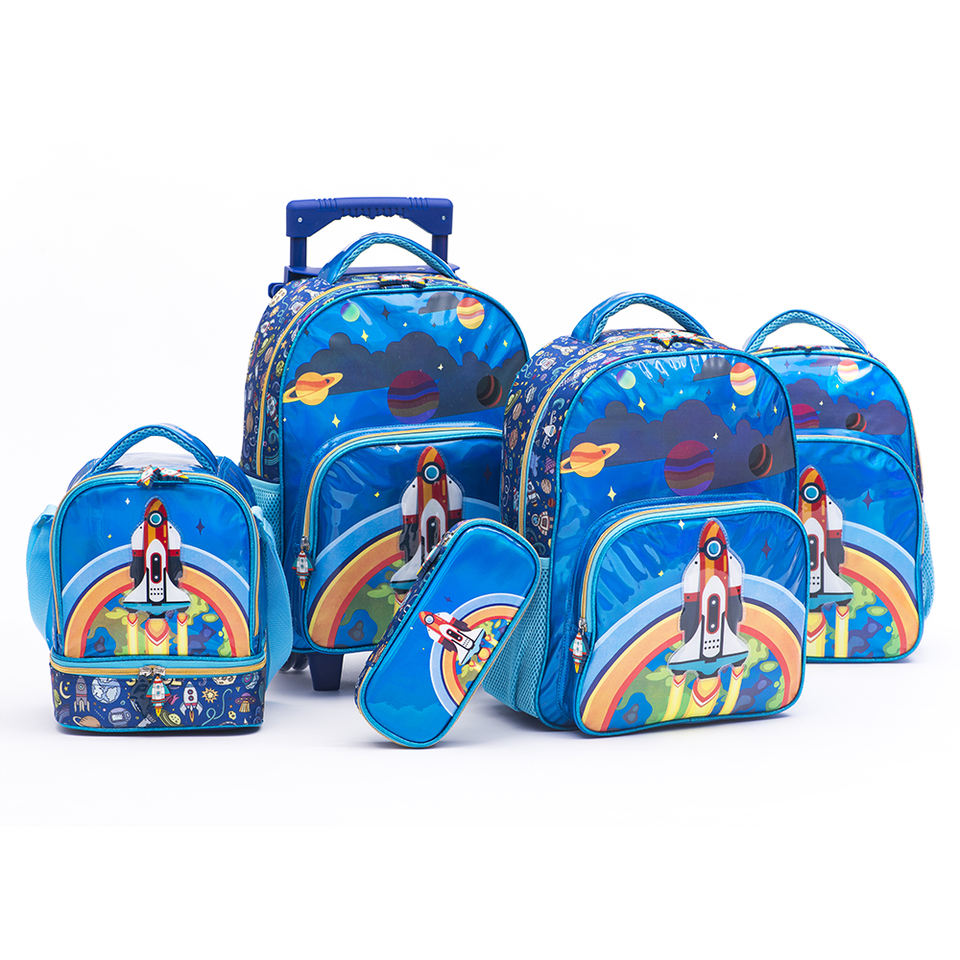 Wholesale Cartoon Cute Rocket Backpack Set