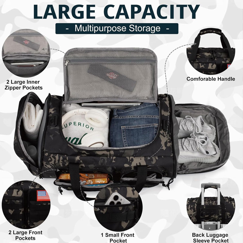 50L 3-in-1 Gym Duffle Wholesale | Water-Resistant OEM Custom