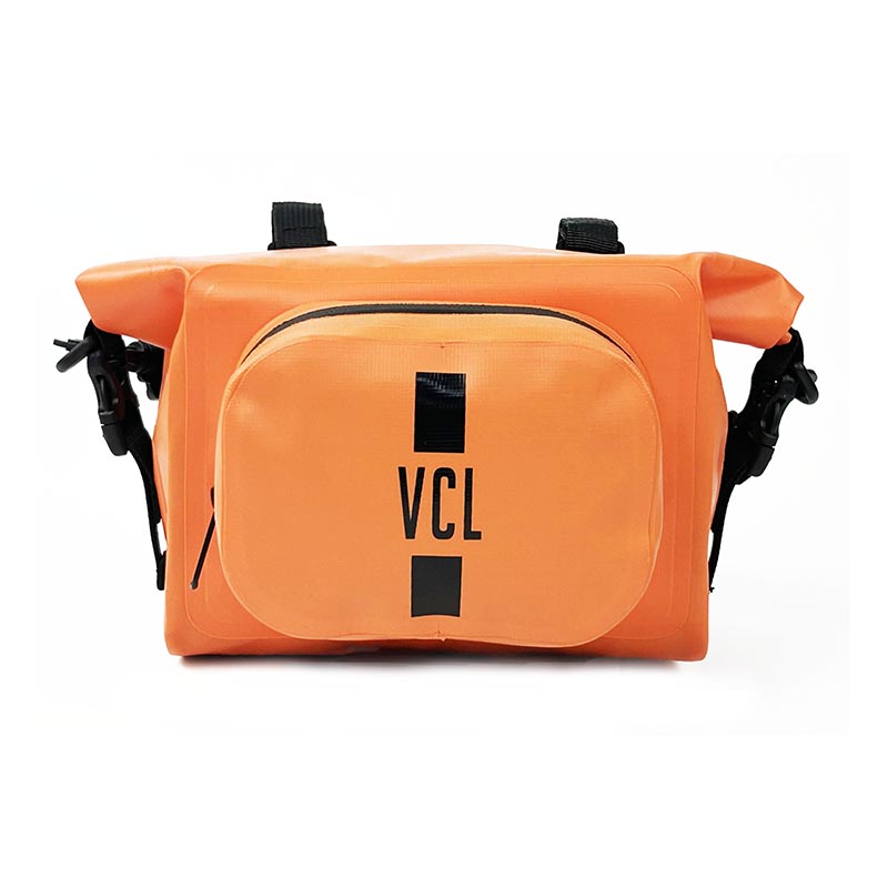 Wholesale Orange Waterproof PVC Bicycle Handle Bar Bag