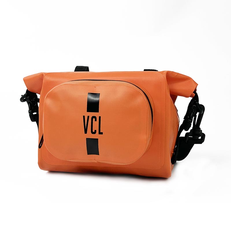 Custom Orange Waterproof PVC Bicycle Handle Bar Bag