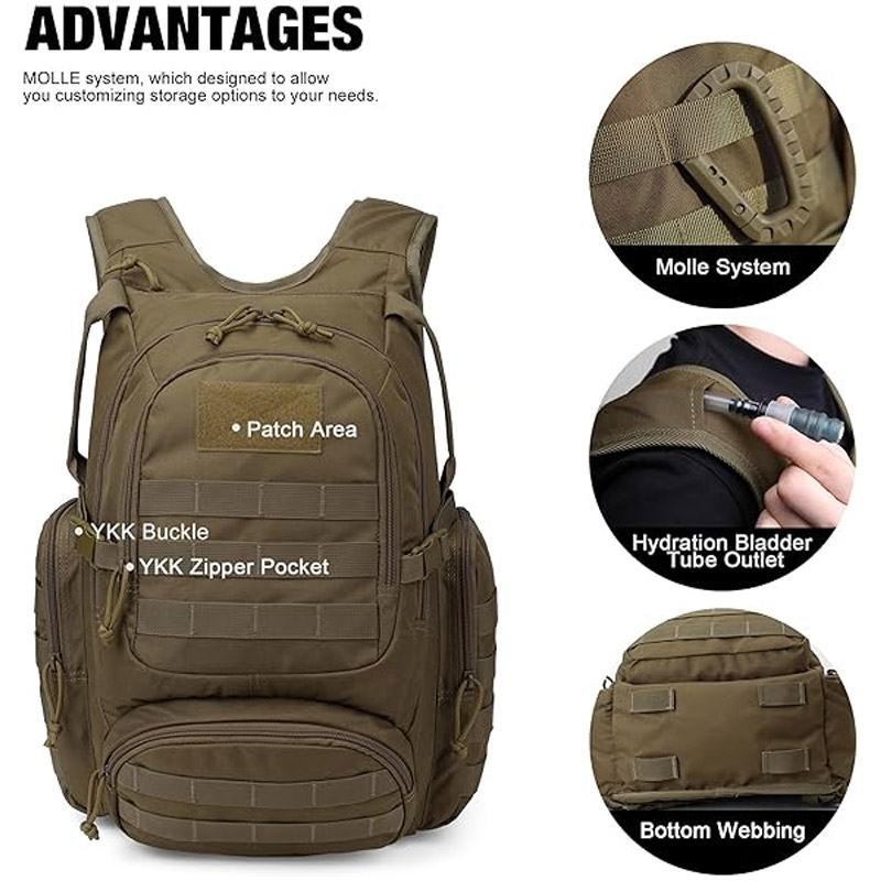 25L Custom Tactical Backpack - Military-Grade Modular Molle System & YKK