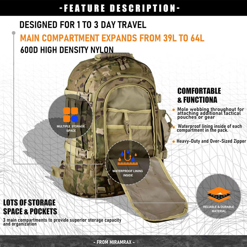 600D Nylon Tactical Backpack OEM & ODM