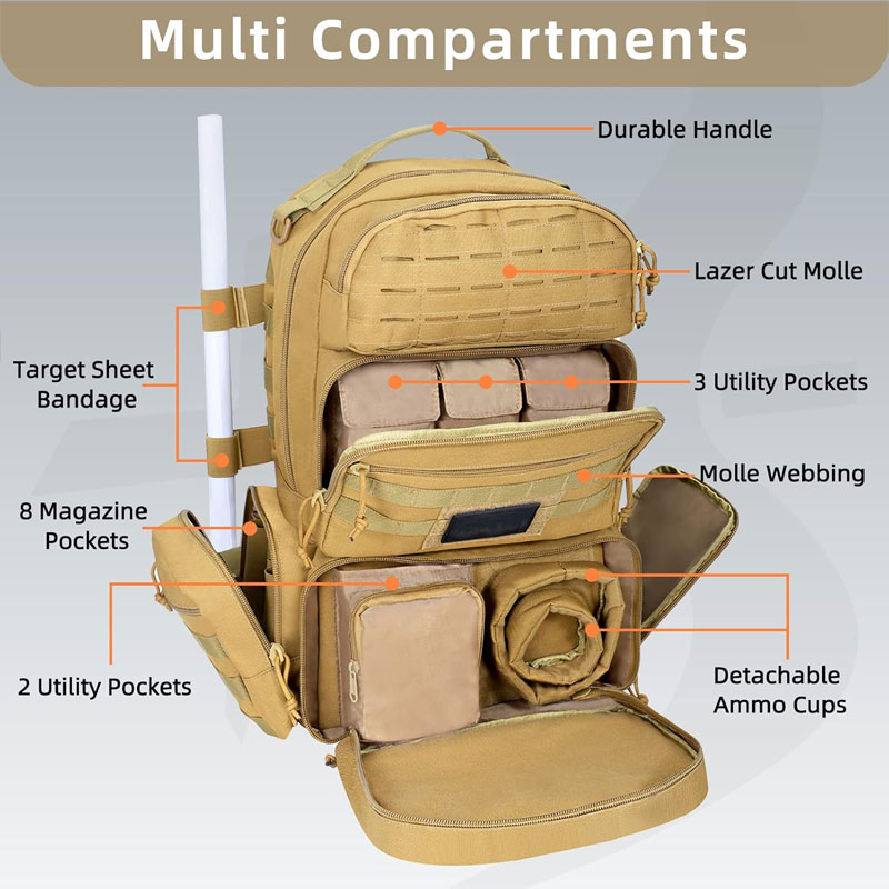 Tactical Range Backpack OEM | 1000D Teflon Armored Shooting Bag