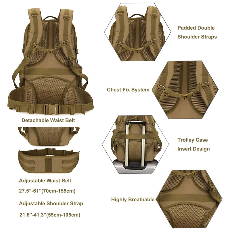 Wholesale Tactical Backpack OEM | 50L Modular Military Rucksack