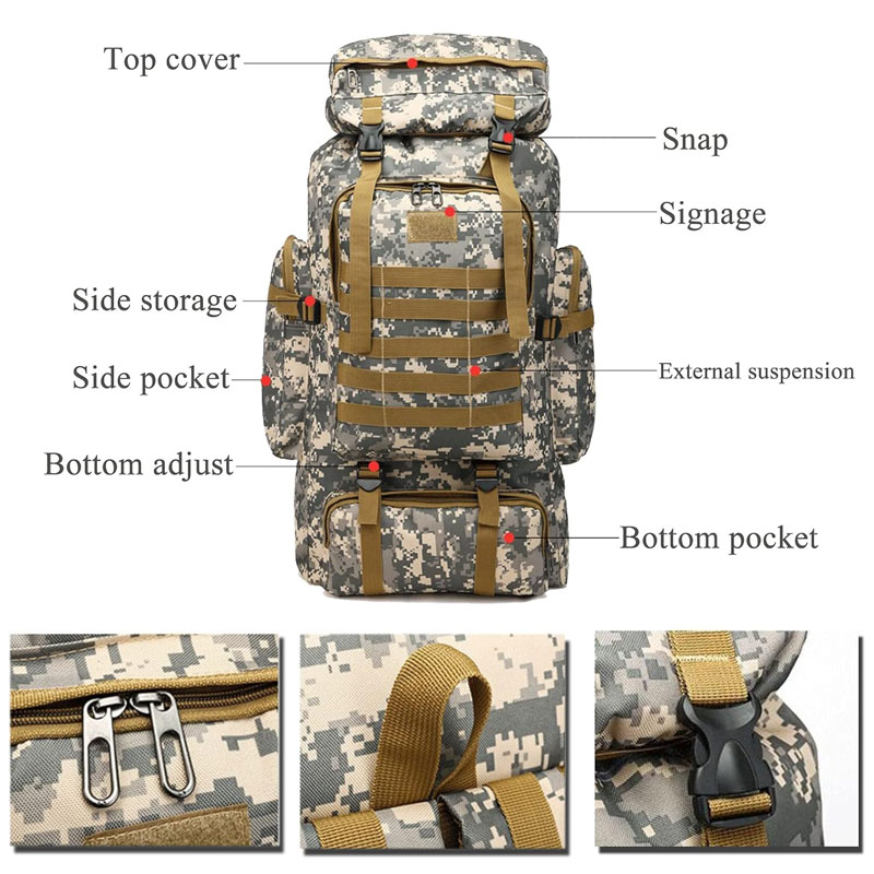Wholesale Tactical Backpack OEM | 70L MOLLE Military Pack