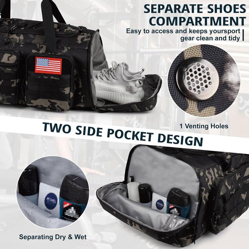 50L Tactical Gym Bag for Men