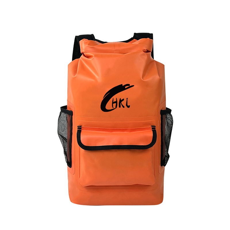 Wholesale Fashion PVC Waterproof Orange Dry Bag For Hiking Camping