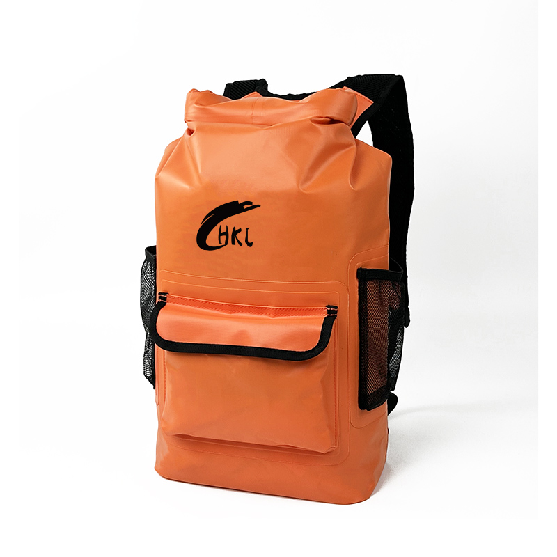 Wholesale Roll Top PVC Waterproof Orange Dry Bag For Hiking Camping