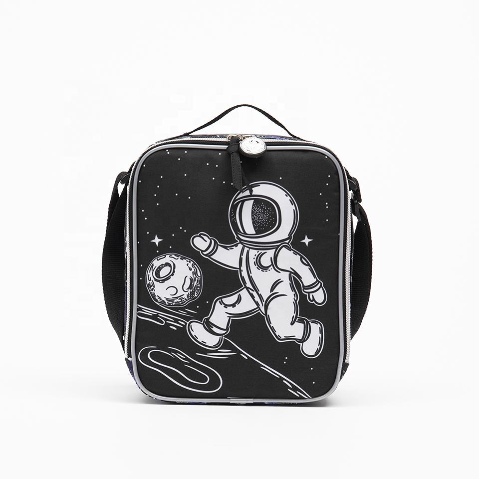 Custom Cartoon Astronaut Insulated Lunch Bags for Kids